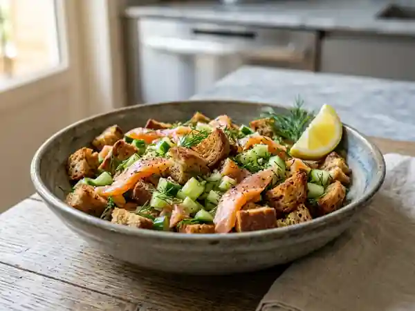 Salade fraîcheur au seigle, saumon fumé et aneth - Photo de présentation