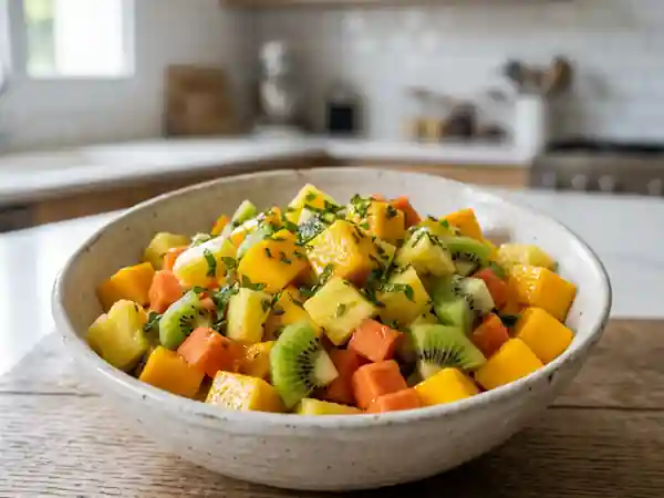 Salade tropicale au miel et menthe fraîche - Photo de présentation