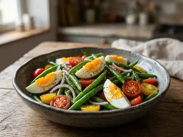 Salade fraîcheur aux haricots verts et légumes croquants - Photo de présentation