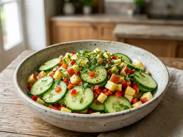 Salade Croquante Concombre, Pomme et Menthe - Photo de présentation