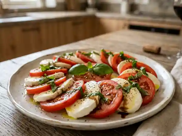 Tomates Mozzarella Fondantes au Basilic Frais - Photo de présentation