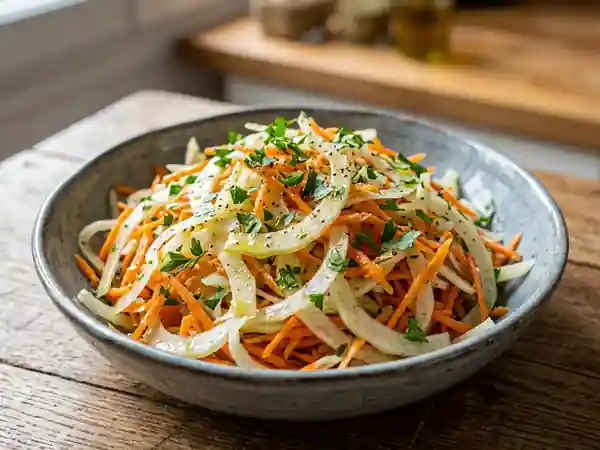 Salade fraîcheur orientale au fenouil et carottes râpées - Photo de présentation