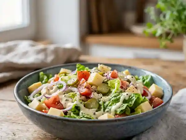 Salade gourmande au gouda et mayonnaise maison - Photo de présentation
