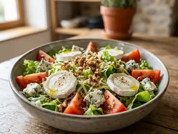 Salade croquante au trio de fromages et miel - Photo de présentation