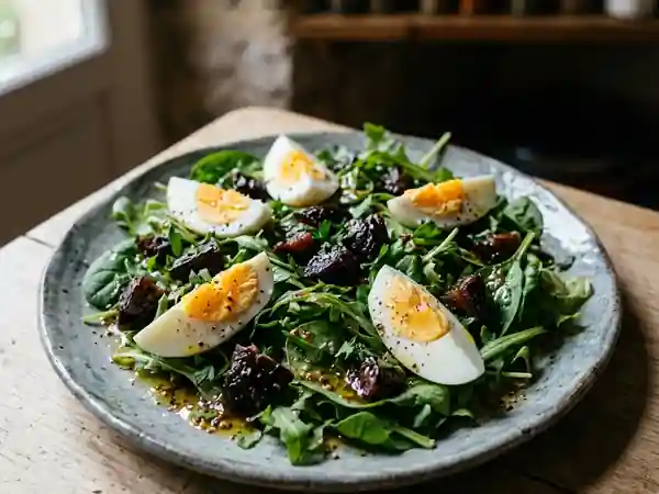 Salade croquante œufs et pruneaux fondants - Photo de présentation