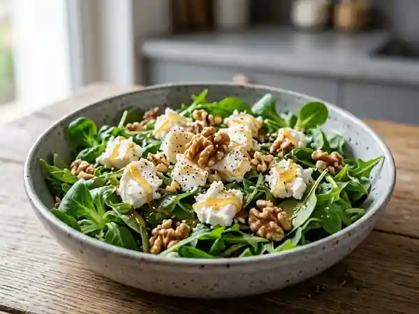 Salade au chèvre frais fondant et miel - Photo de présentation
