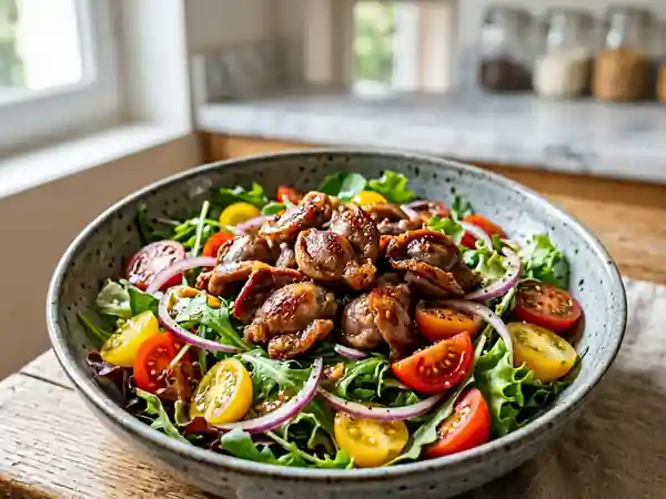Gésiers confits craquants et mesclun frais - Photo de présentation
