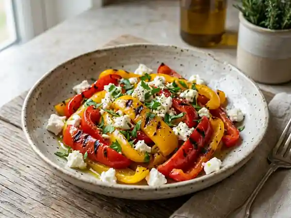 Salade gourmande de poivrons grillés à la feta - Photo de présentation