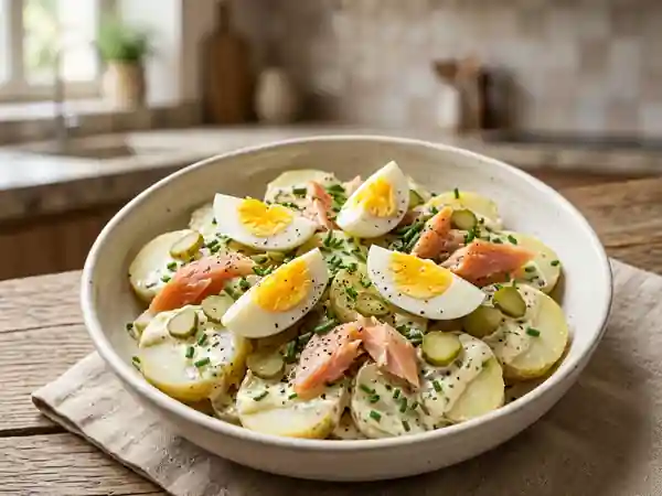 Salade de haddock fumé et pommes de terre tendres - Photo de présentation
