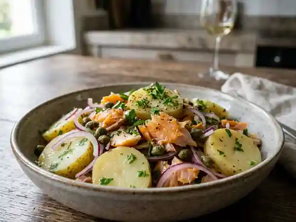 Salade de haddock fumé et pommes de terre tendres - Photo de présentation