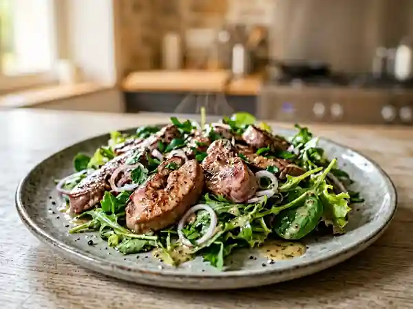 Rognons de veau poêlés et salade croquante - Photo de présentation