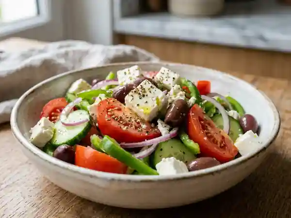 Salade grecque croquante à la feta fondante - Photo de présentation