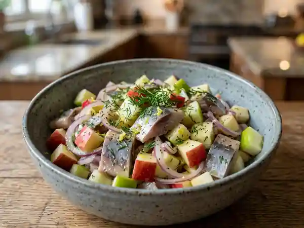 Salade hareng-pomme acidulée et croquante - Photo de présentation