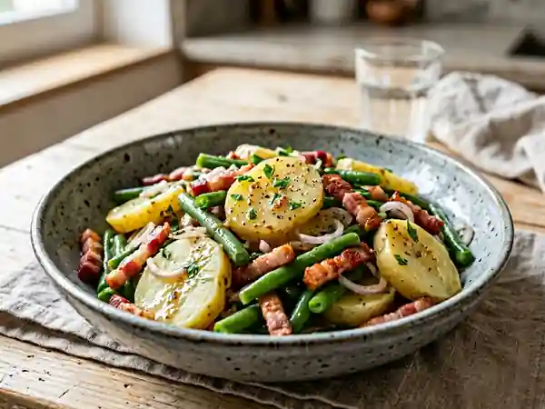 Salade liégeoise tiède aux lardons fumés - Photo de présentation