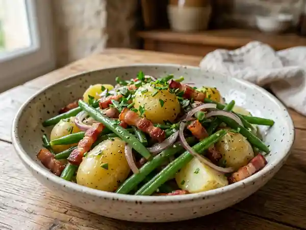 Salade liégeoise tiède aux lardons croustillants - Photo de présentation