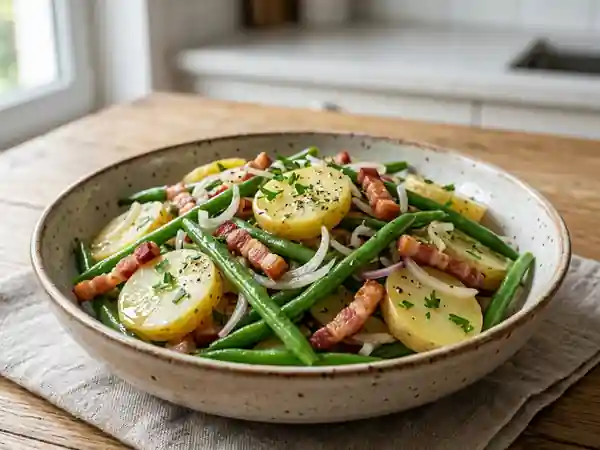 Salade liégeoise tiède et lardons croustillants - Photo de présentation
