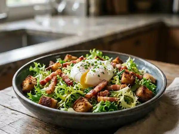 Salade lyonnaise traditionnelle : recette facile et gourmande - Photo de présentation