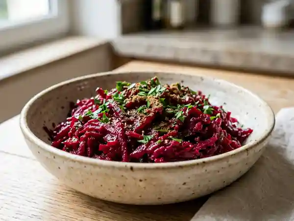 Salade marocaine de betteraves fraîche et parfumée - Photo de présentation