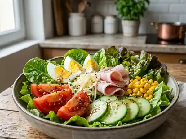 Salade Odile croquante au jambon et fromage - Photo de présentation