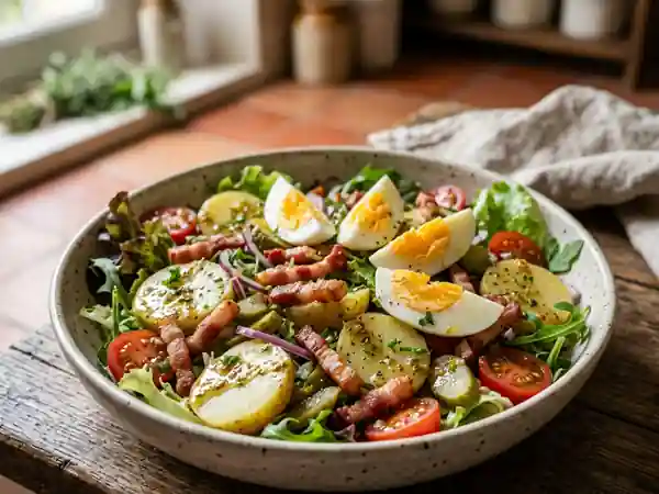 Salade paysanne croquante aux lardons fumés - Photo de présentation