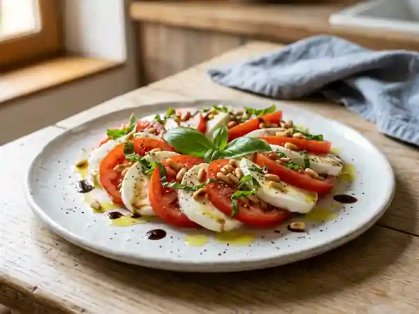Tomate Mozzarella aux Pignons Grillés - Photo de présentation