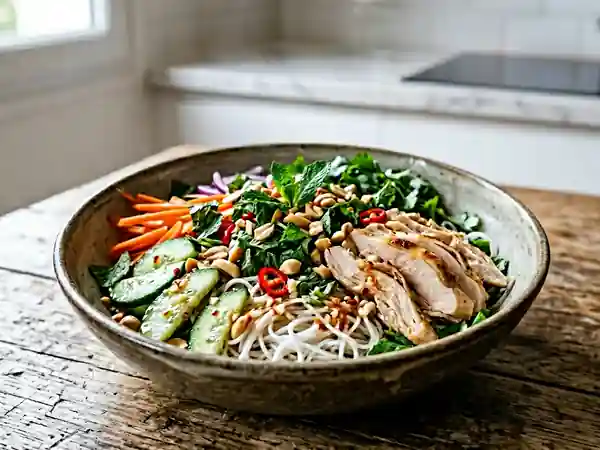 Salade vietnamienne de poulet fraîche et parfumée - Photo de présentation