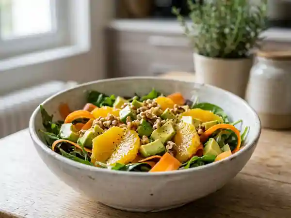 Salade croquante orange, avocat et noix - Photo de présentation