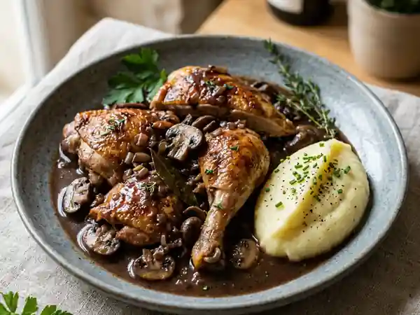 Salmis de pintade onctueux au vin rouge - Photo de présentation
