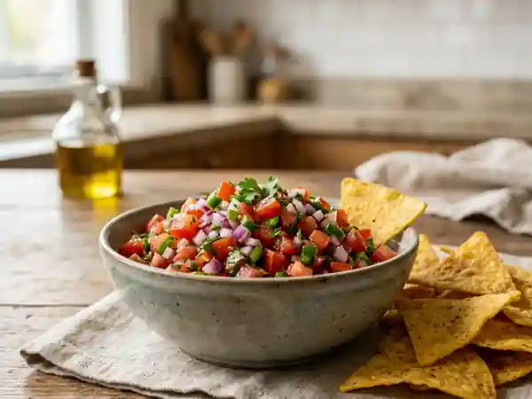Salsa de tomates fraîche et relevée - Photo de présentation