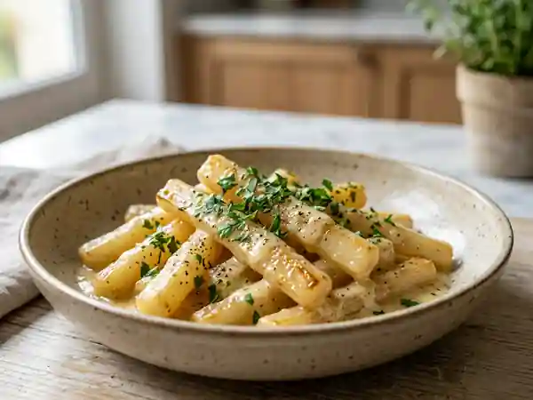 Salsifis rôtis au beurre et parmesan fondant - Photo de présentation