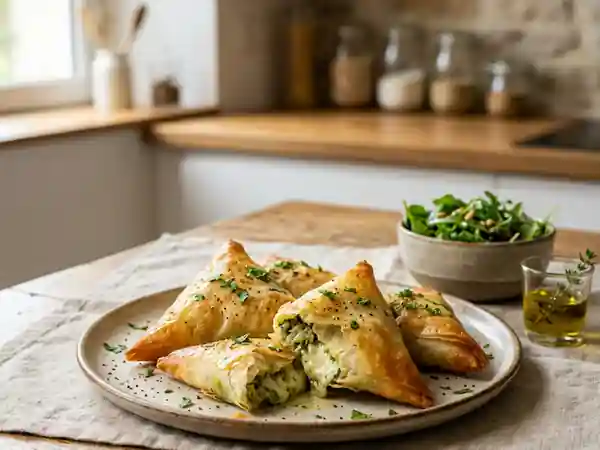 Samossas croustillants au fromage et pesto - Photo de présentation