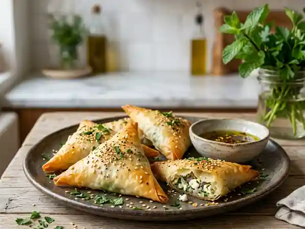 Samoussas Feta et Menthe Fraîche Croustillants - Photo de présentation