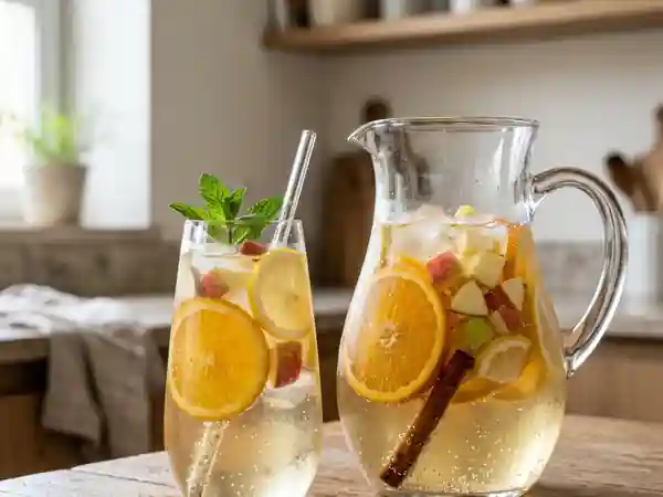 Sangria au vin blanc maison : recette fraîche et fruitée facile - Photo de présentation