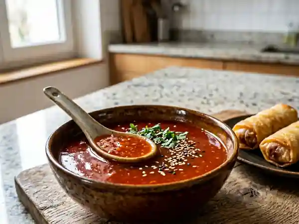 Sauce aigre-douce brillante et onctueuse - Photo de présentation