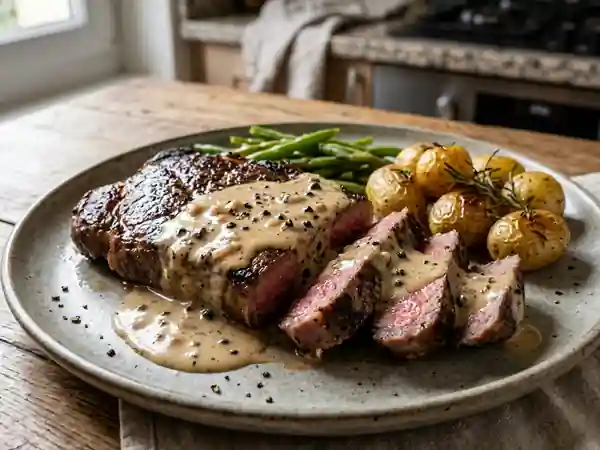 Sauce au poivre crémeuse et corsée - Photo de présentation
