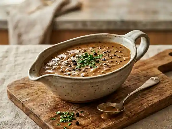Sauce au poivre crémeuse et corsée - Photo de présentation