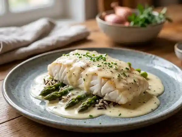 Sauce au vin blanc onctueuse et facile pour accompagner vos plats - Photo de présentation