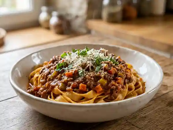Bolognaise fondante au bœuf et vin rouge - Photo de présentation