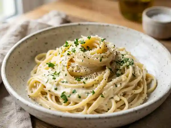 Sauce crémeuse à l'ail irrésistible pour pâtes - Photo de présentation