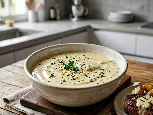 Sauce crémeuse à l'ail maison facile et rapide - Photo de présentation