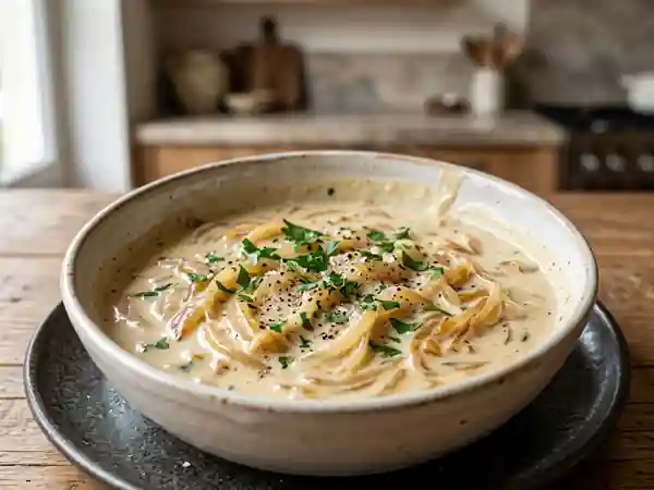 Sauce crémeuse à l'oignon facile et rapide - Photo de présentation