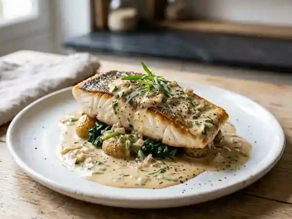 Sauce onctueuse échalote et estragon frais - Photo de présentation