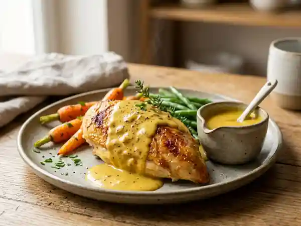 Sauce Curry au Rhum Ambré et Crème Épaisse - Photo de présentation