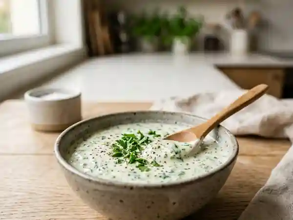 Crème de Yaourt au Persil et Ail Frais - Photo de présentation