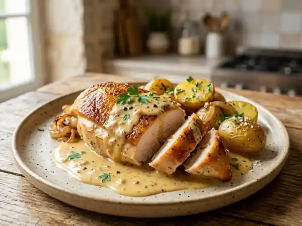 Sauce moutarde onctueuse à l'échalote - Photo de présentation