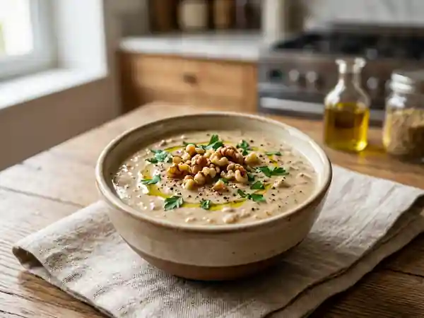 Sauce aux noix crémeuse et éclats torréfiés - Photo de présentation