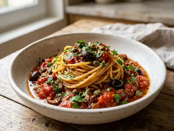 Sauce Puttanesca Italienne Authentique pour Pâtes - Photo de présentation