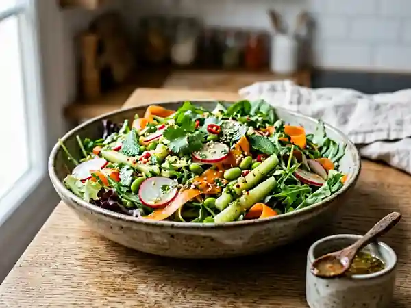 Sauce salade asiatique légère aux agrumes : recette fraîche et parfumée - Photo de présentation