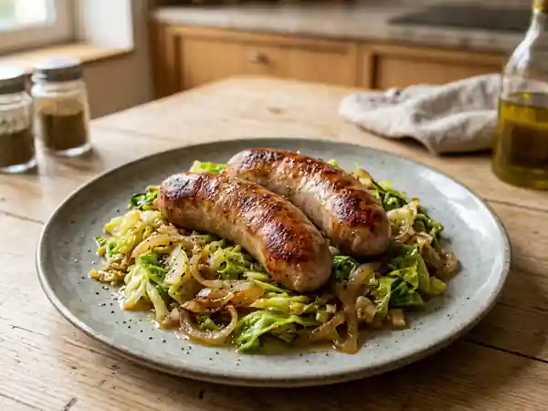 Saucisses paysannes au chou fondant - Photo de présentation