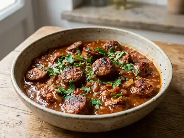 Saucisses fondantes à la tomate et origan - Photo de présentation